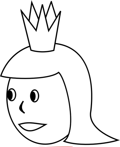 女王の頭部のベクトル描画