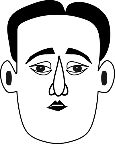 Man with querulous face