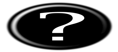 Vector graphics of squashed question mark button