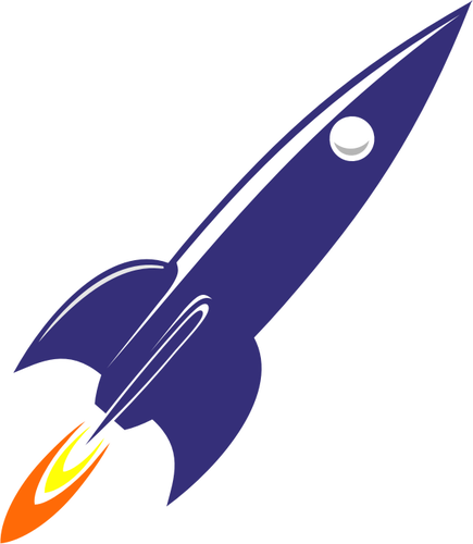 Ретро 60-х ракета на запуск векторное изображение