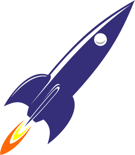 Retro 60s rocket at launch vector image