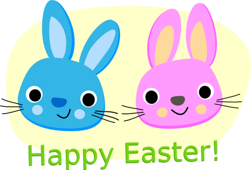 Happy Easter bunnies vector image