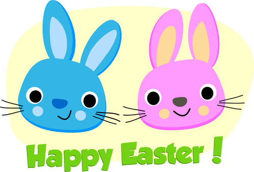 Šťastné Velikonoce králíků vektorový obrázek