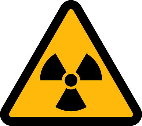 Vector illustration of triangular radioactivity sign