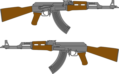 AK 47 Puška Vektorová kresba