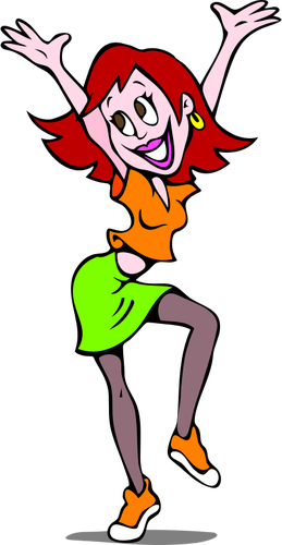 लाल बालों वाली लड़की नाच वेक्टर छवि