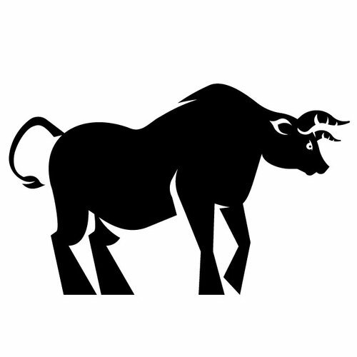 Raging bull silhouette