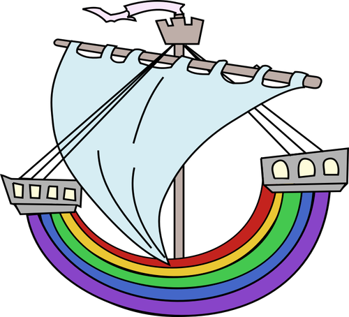 قوس قزح قارب