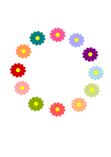 Rainbow Flower Wreath