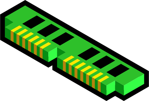 Mavi 3D ram bellek simge vektör çizim