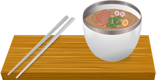 Ramen serving vector drawing