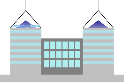 Vektor-Cliparts von zwei-Turm-Bürogebäude
