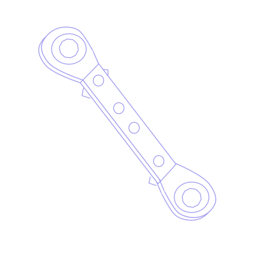 Ratsche-Schraubenschlüssel-Symbol