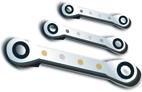 Vector illustration of set of ratchet spanners