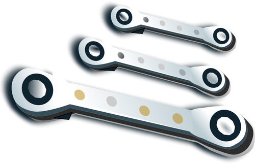 Vector illustration of set of ratchet spanners