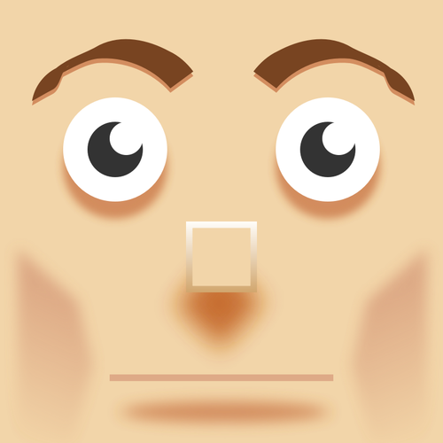 Vector image of square man face painting