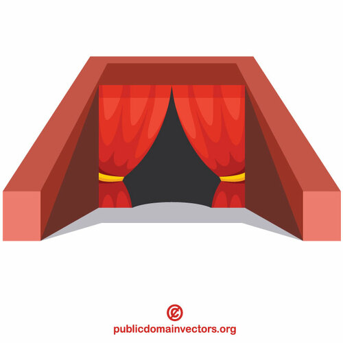 Red curtain in circus
