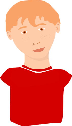 Vector clip art of boy with ginger hair