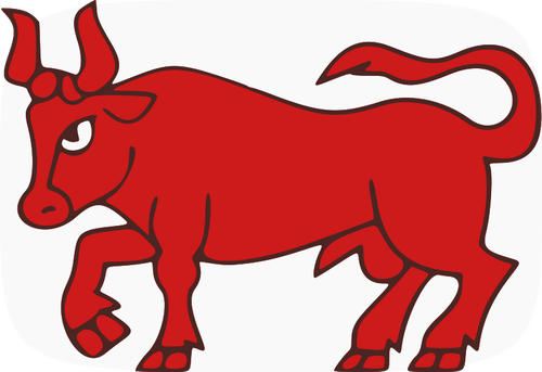 Seni vektor banteng merah