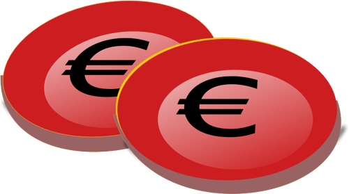 Bilde av røde euromynter