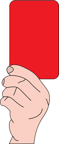 Referee showing red card vector drawing