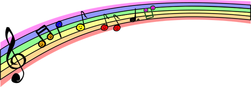 Gráficos vectoriales de notas musicales del arco iris