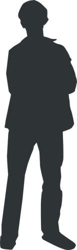 Grafika wektorowa szary człowiek stojący zarys