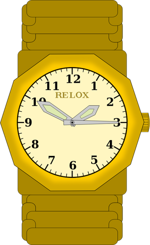 ゴールド腕時計のベクトル描画