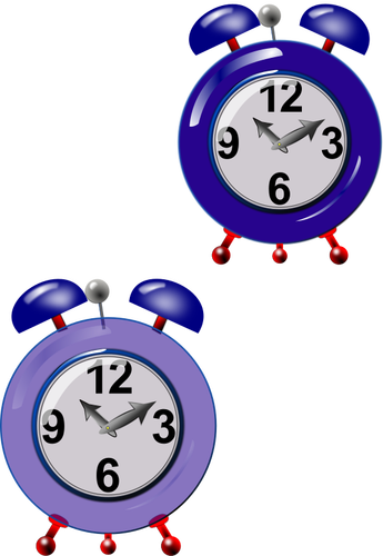 Grafik av två gamla stil lila klockor
