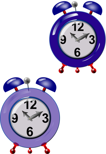 2 つの古いスタイルの紫の時計のグラフィック