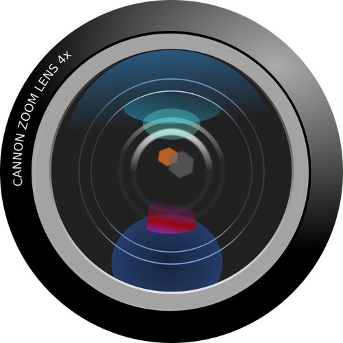 Gráficos vectoriales de lente de zoom cámara fotorealista cierre/up