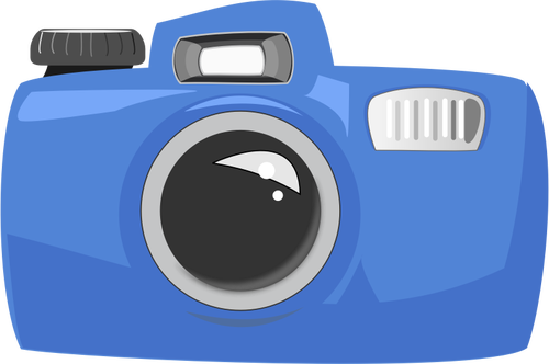 Vektör çizim karikatür mavi sualtı kamera