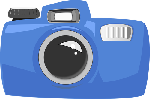 Vector drawing of cartoon blue underwater camera