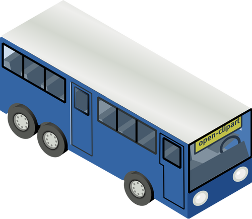 Blue bus vector drawing