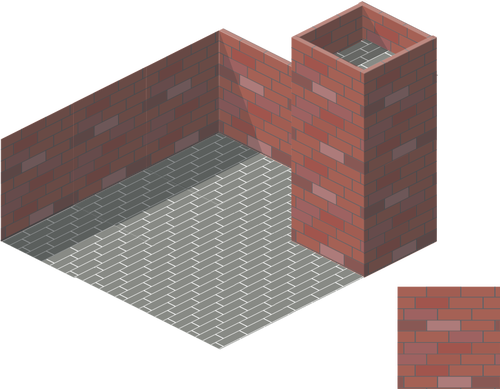 Graphics of 3D of brick chimeney