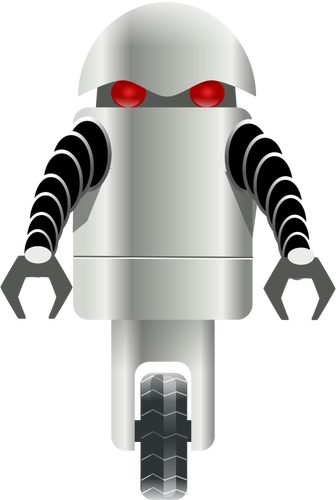 Robot on wheel vector graphics