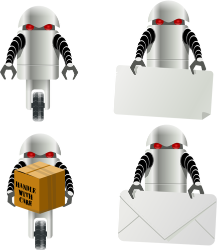 Robot delivery vector image