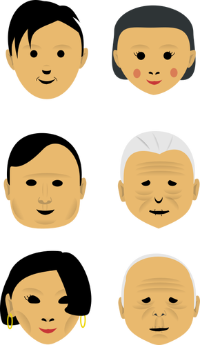 Selection of male and female faces