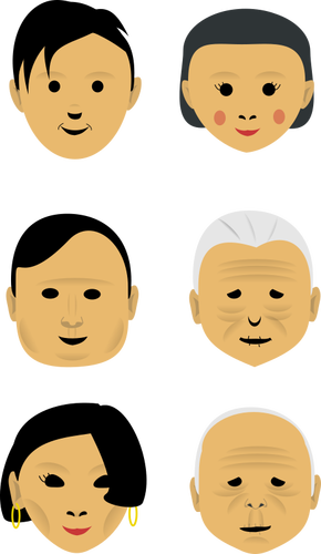 Selection of male and female faces