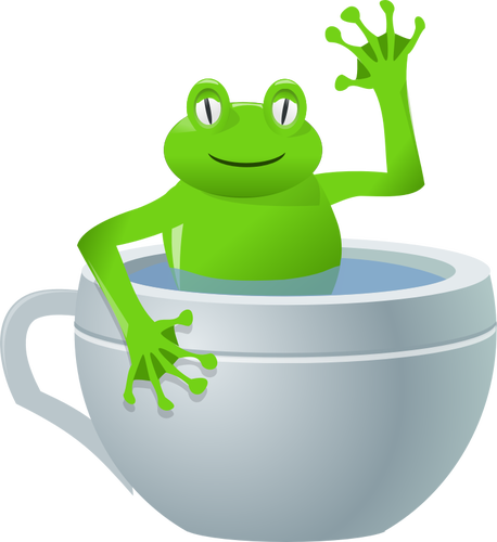 Dessin de grenouille dans une tasse de thé vectoriel