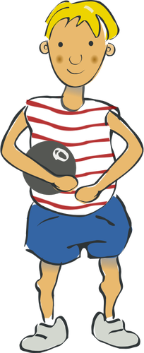 Vector image of boy in shorts with a balloon