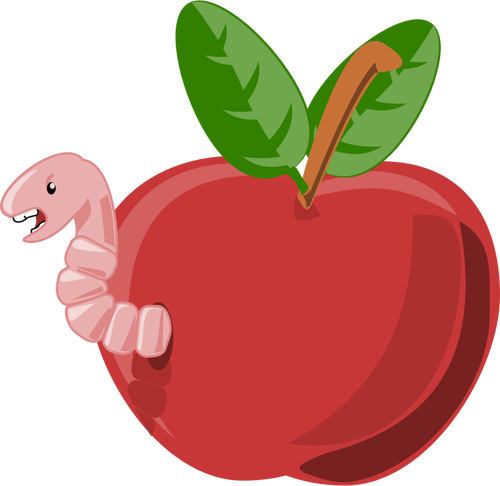 Röd tecknade apple vektorbild