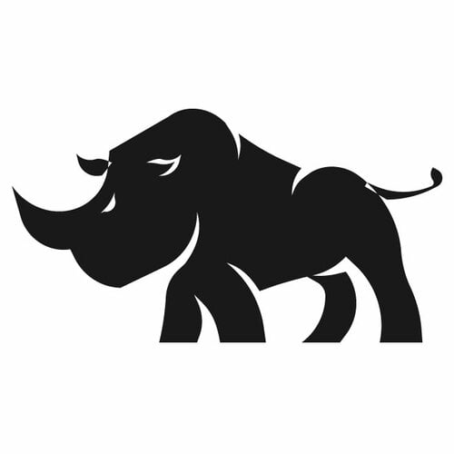 Rhino cartoon silhouette