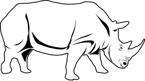 Vector line art image of a rhino