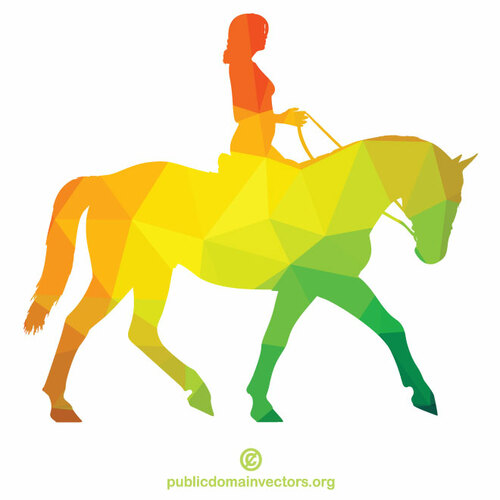 אישה רוכבת על סוס