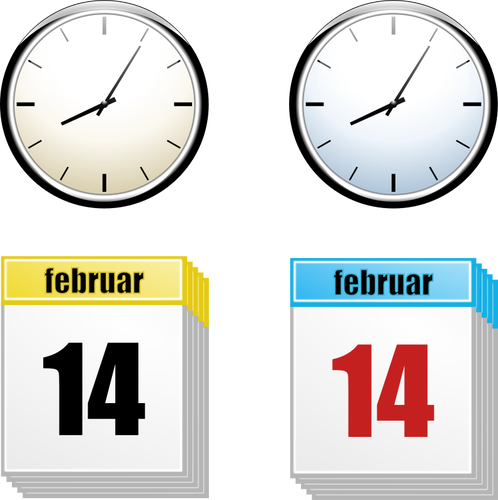 Часы и календарь векторное изображение