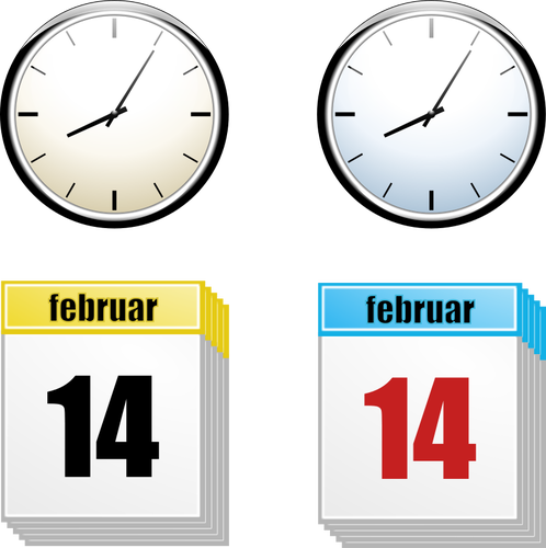 Uhr und Kalender-Vektor-Bild