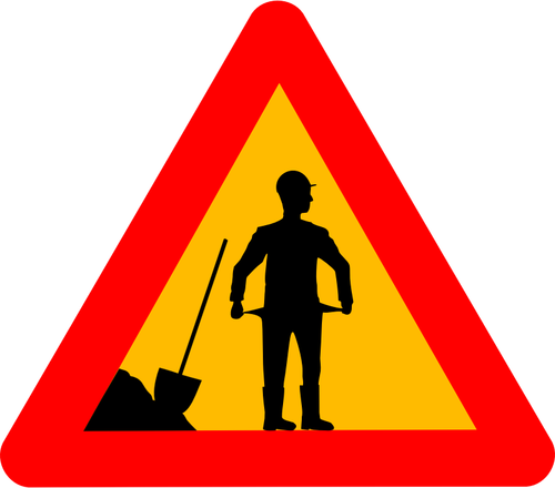 Vector graphics of financial crisis warning road sign