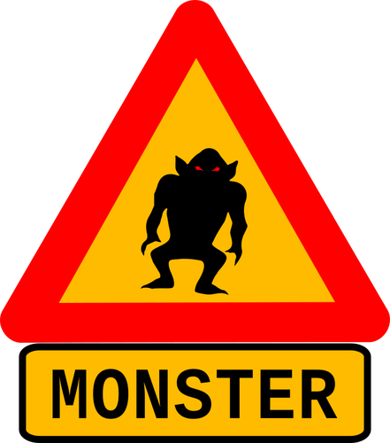 Warning monster vector image
