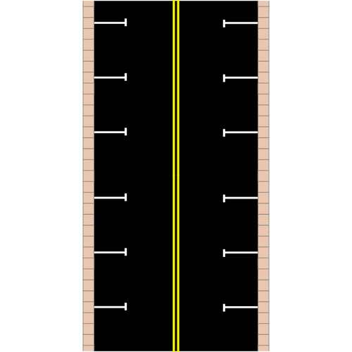 Vista a la calle de la ilustración vectorial superior de estacionamiento